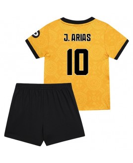 Günstige Wolves Jhon Arias #10 Heimtrikotsatz Kinder 2025-26 Kurzarm (+ Kurze Hosen)